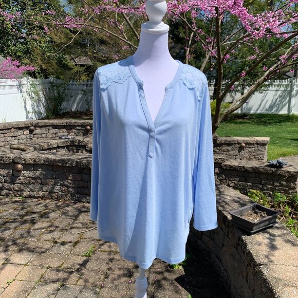 FIRM PRICE H&M Lace Shoulder 3/4 Sleeve Top Blouse - Picture 1 of 13